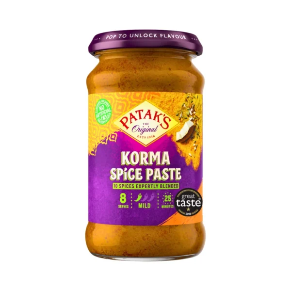 korma pasta przyprawowa patak’s 283 g – łagodna mieszanka kokosa i przypraw do indyjskiego curry
