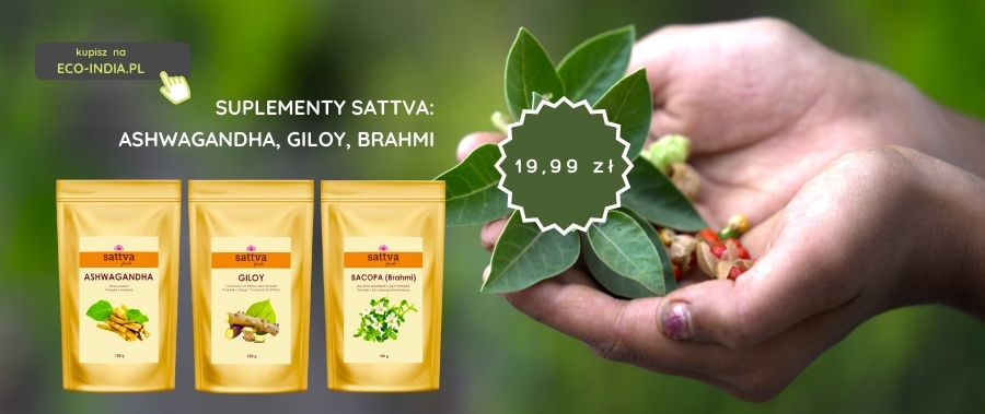 promocja suplementy sattva: ashwagandha, giloy, brahmi