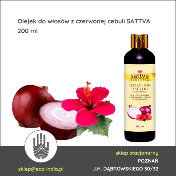 olej do włosów z czerwonej cebuli i hibiskusa sattva